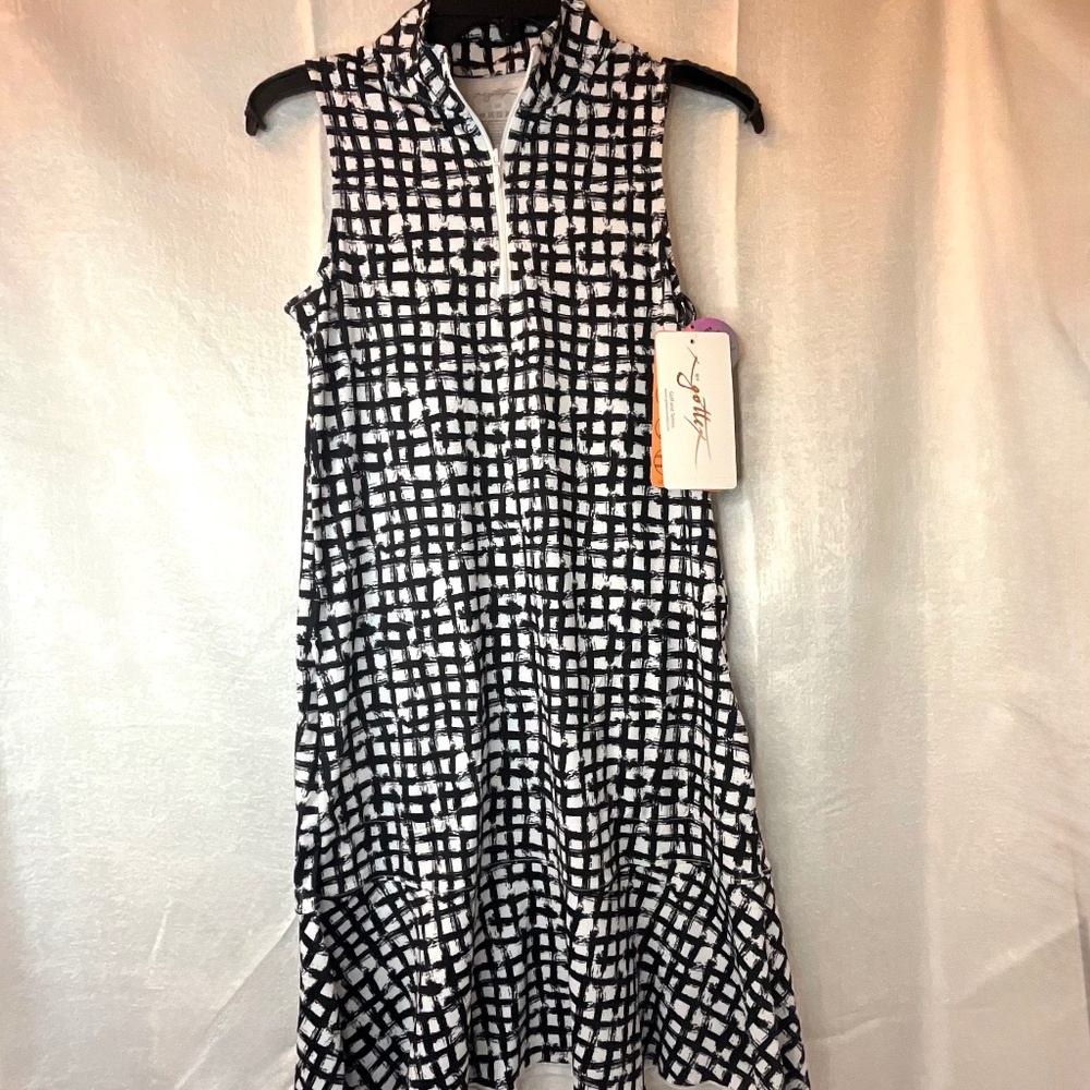 X by Gottex Black Check Golf/Tennis/Pickleball Dress Women’s XS NWT